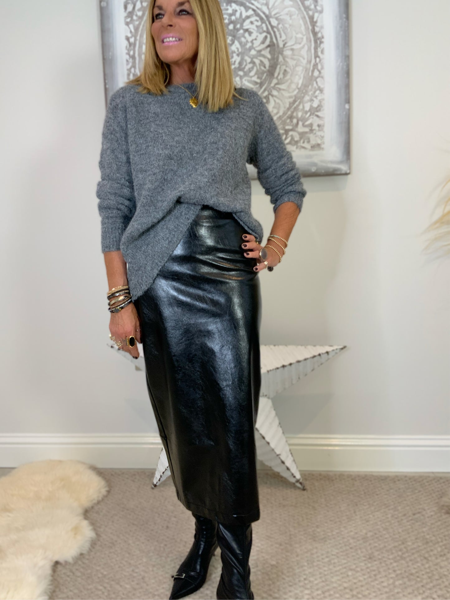 Faux Leather Pencil Skirt