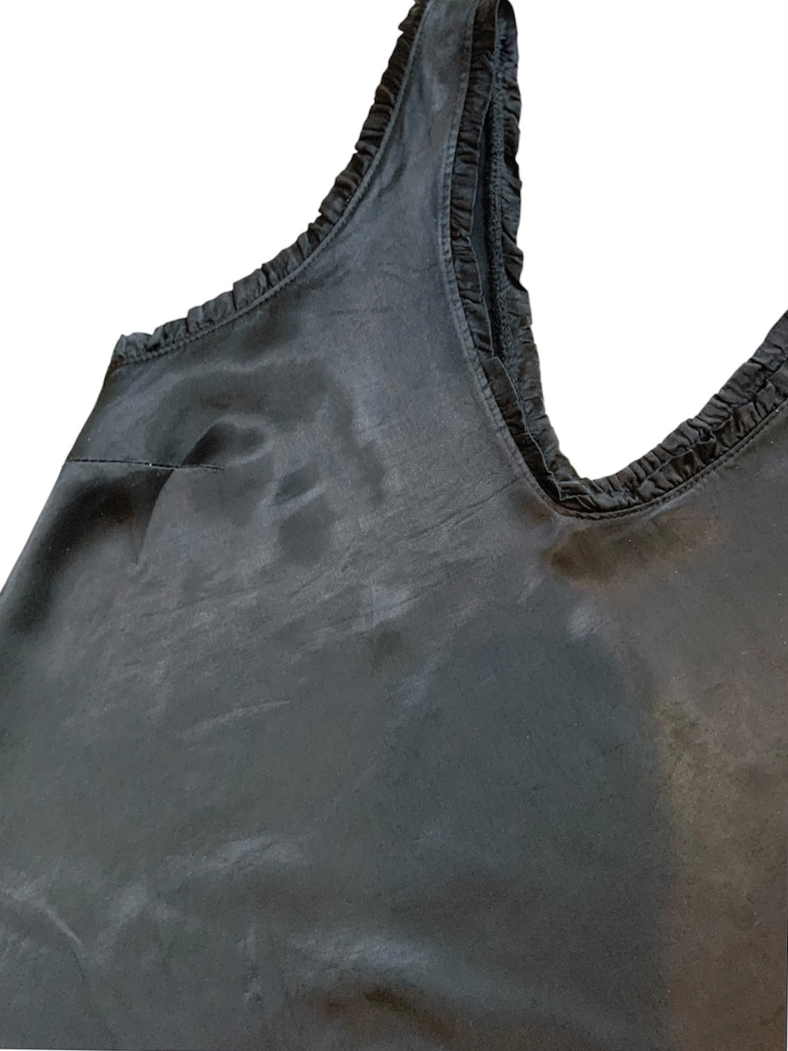 Satin Ruffle V-Neck Cami-Top