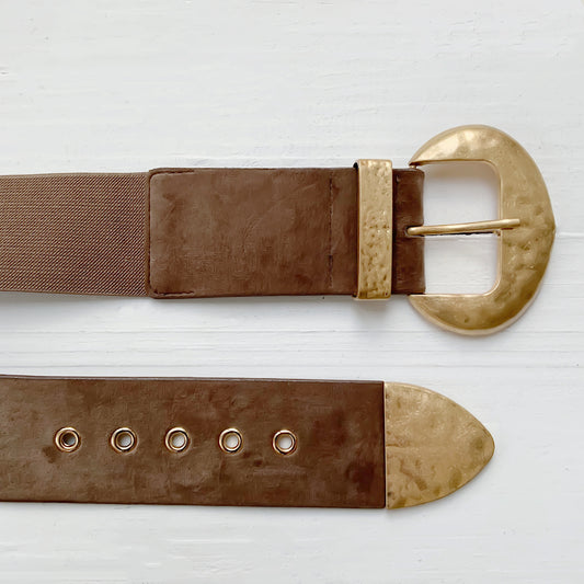 Faux Suede Gold Buckle Belt