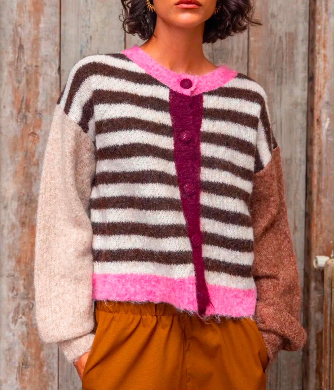 Mohair Stripe Cardigan
