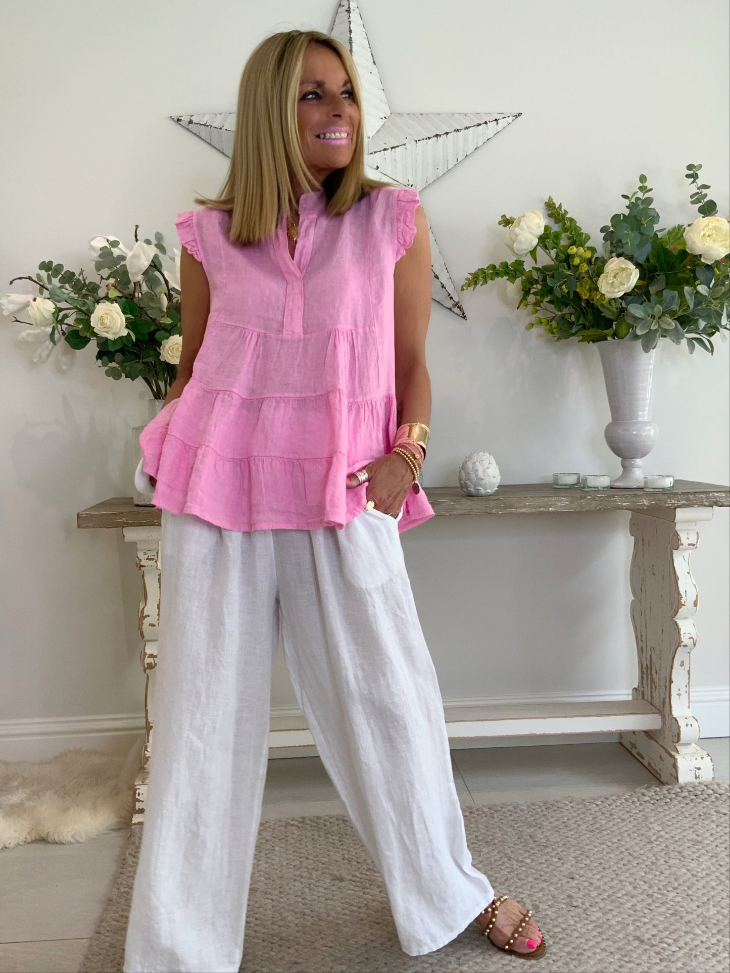 Wide-Leg Linen Trouser