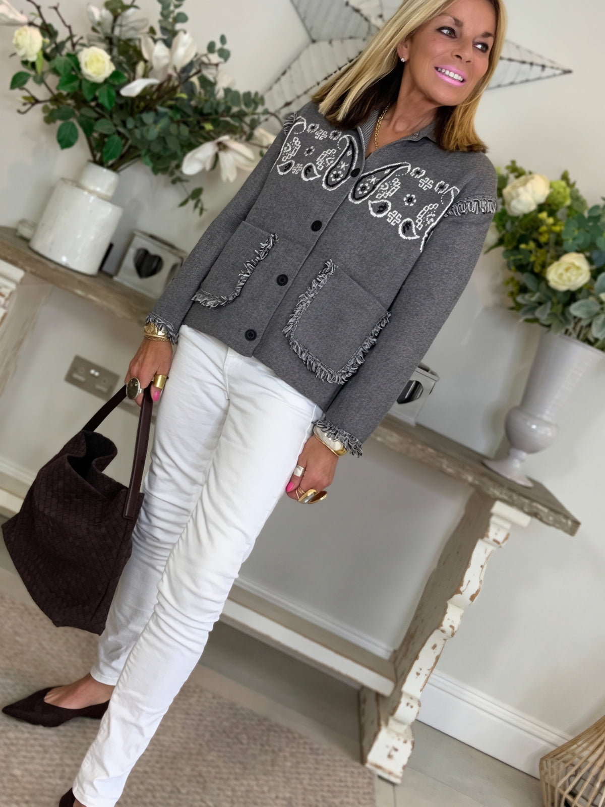 Star Wool Blend Jacket Grey