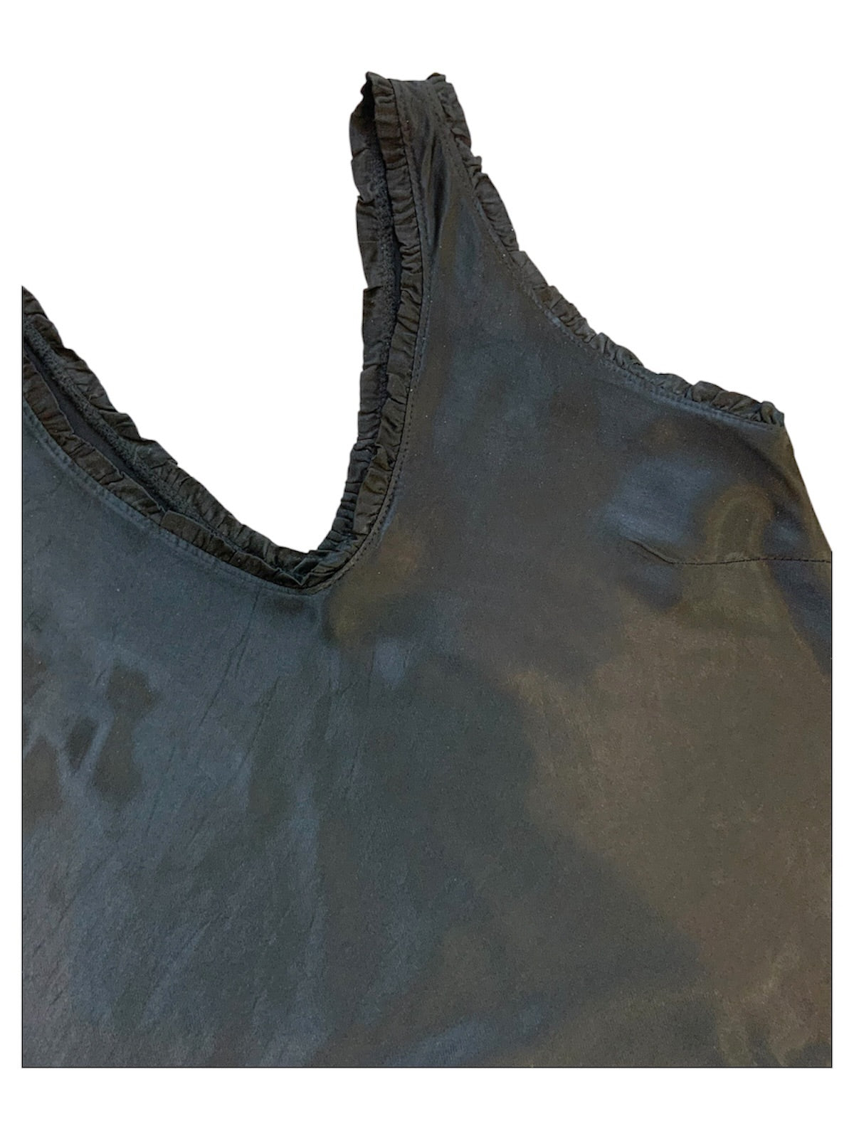 Satin Ruffle V-Neck Cami-Top