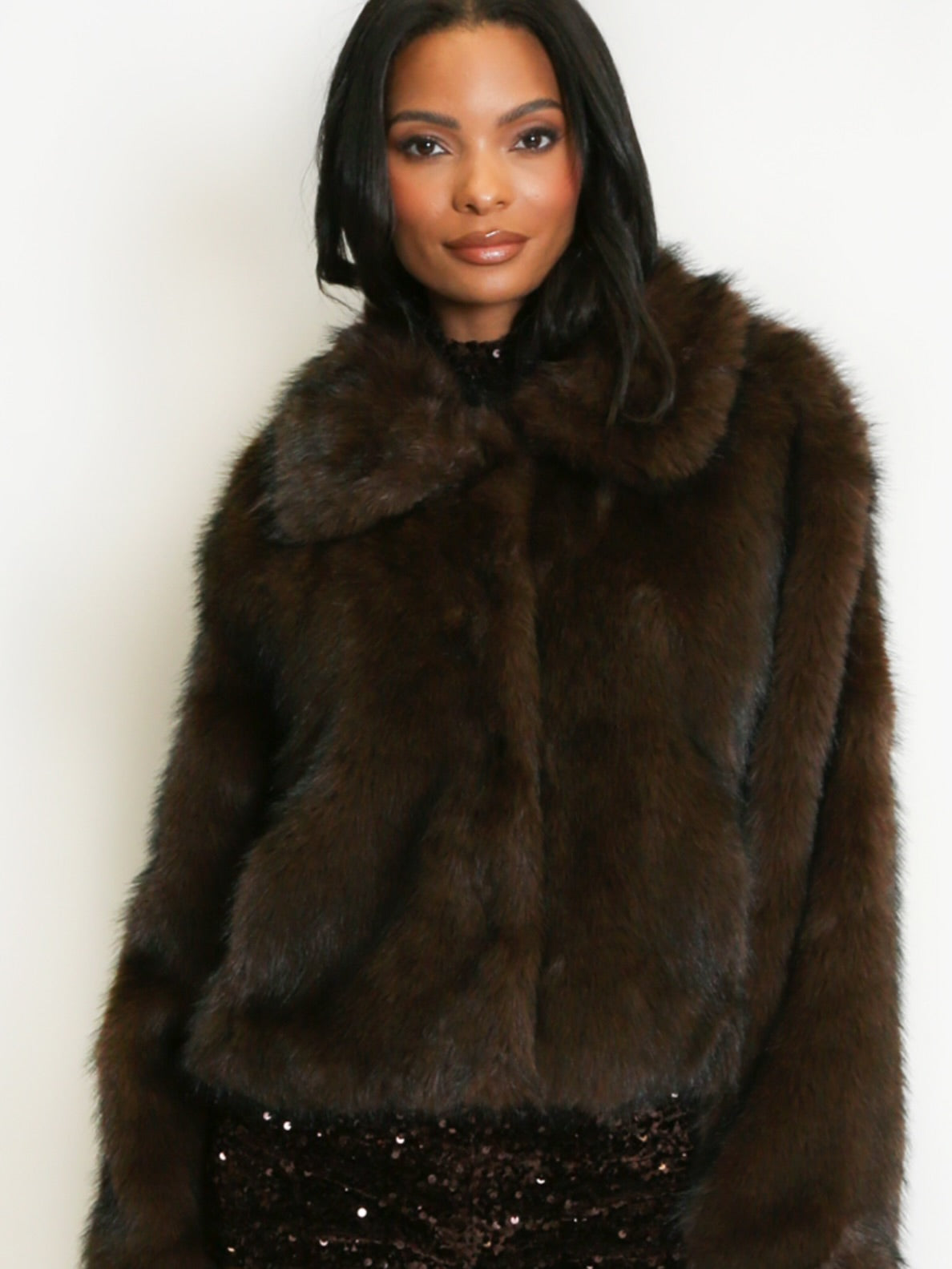 Collared Faux Fur Jacket