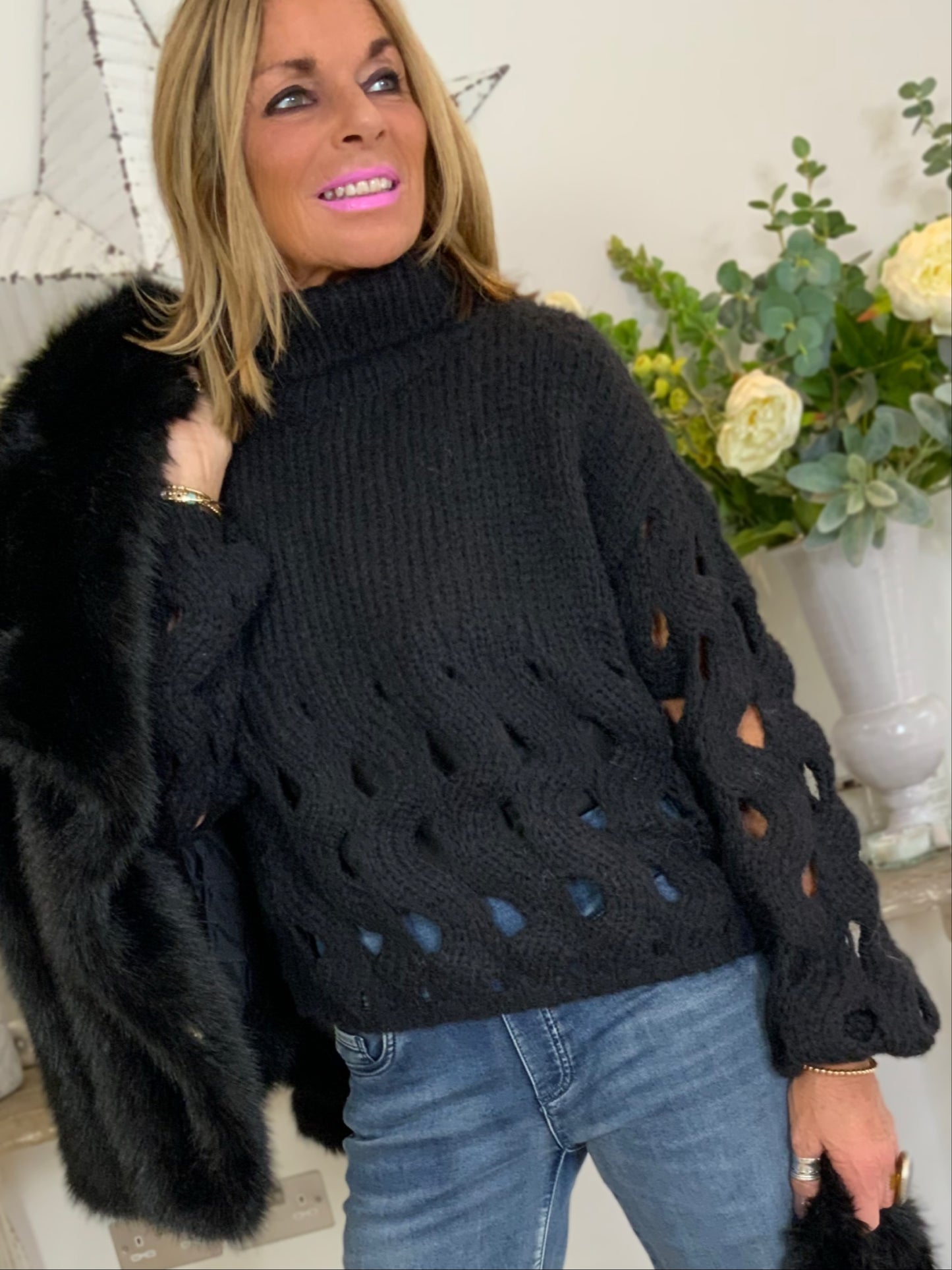 Toni Roll-Neck Cut Out Jumper