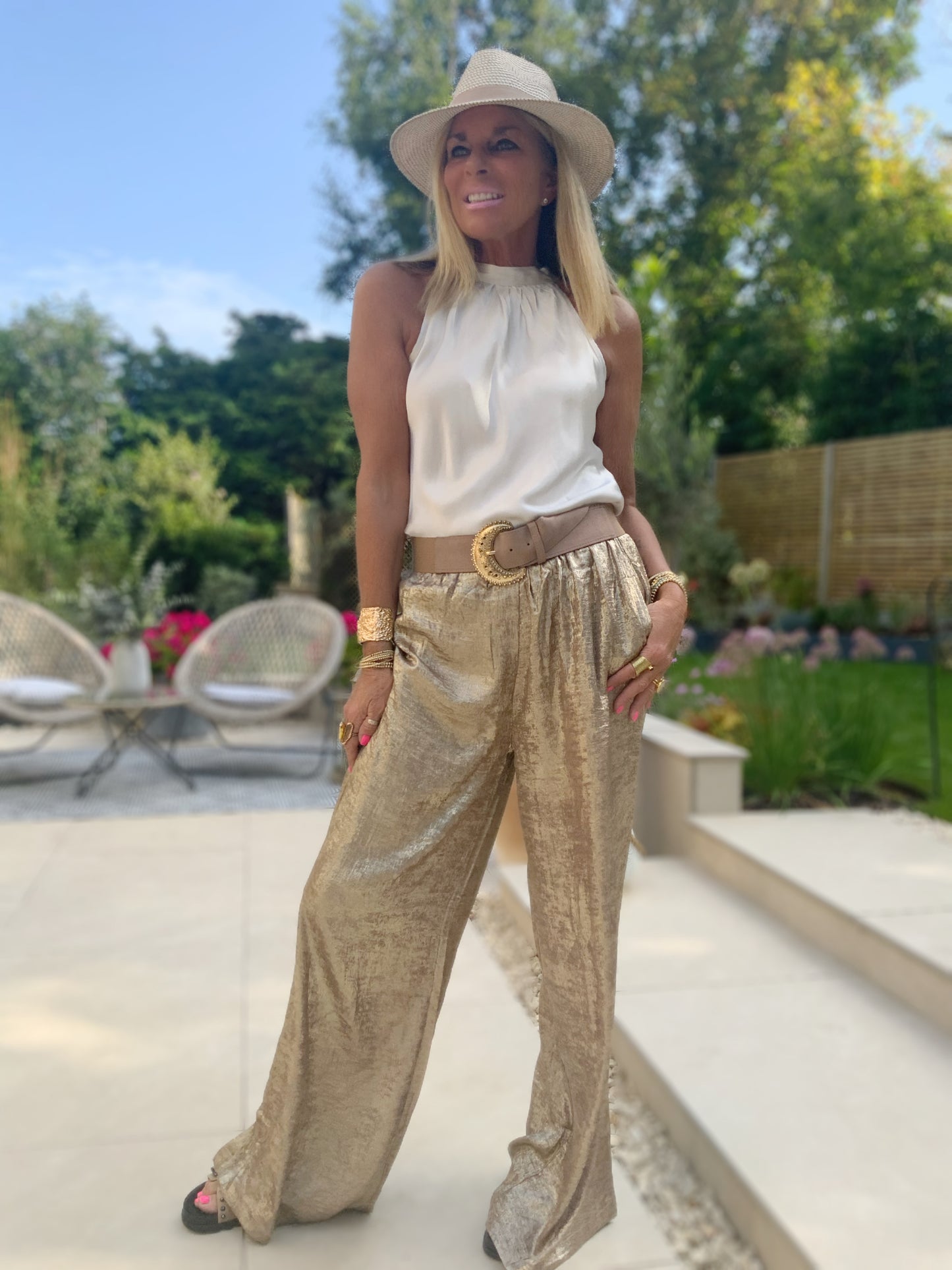 Gold Palazzo Trousers