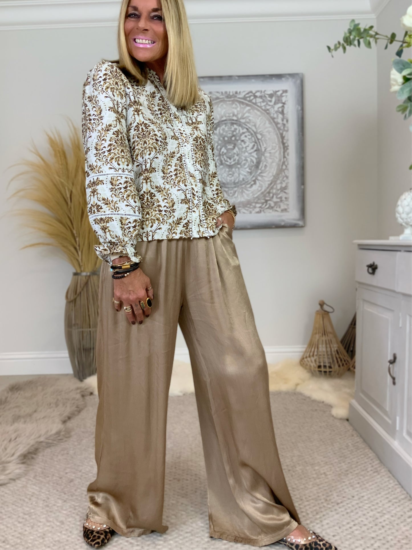 Satin Wide-Leg Trouser