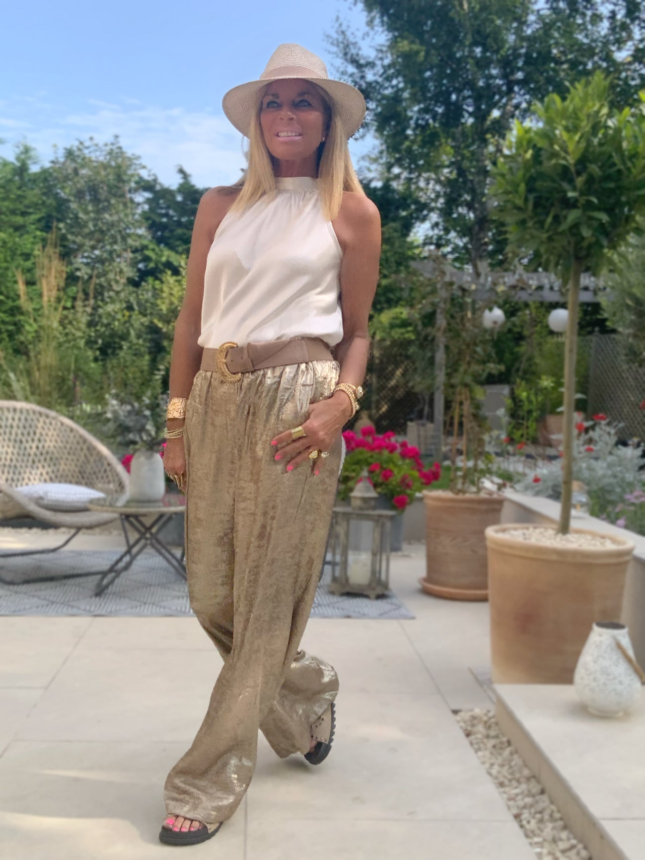 Gold Palazzo Trousers