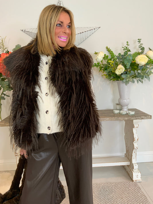 Faux Fur Shaggy Gilet