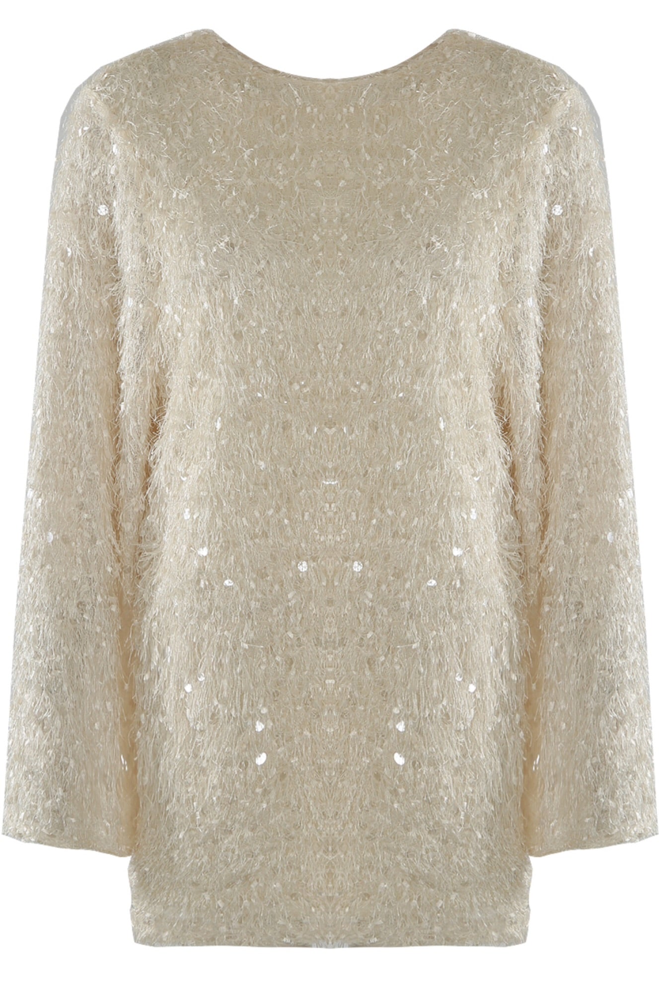 Faux Feather Sequin Shift Dress