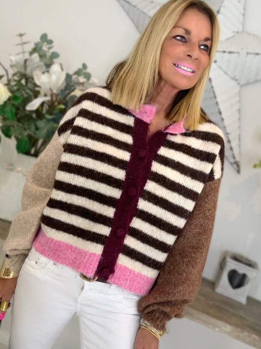 Mohair Stripe Cardigan