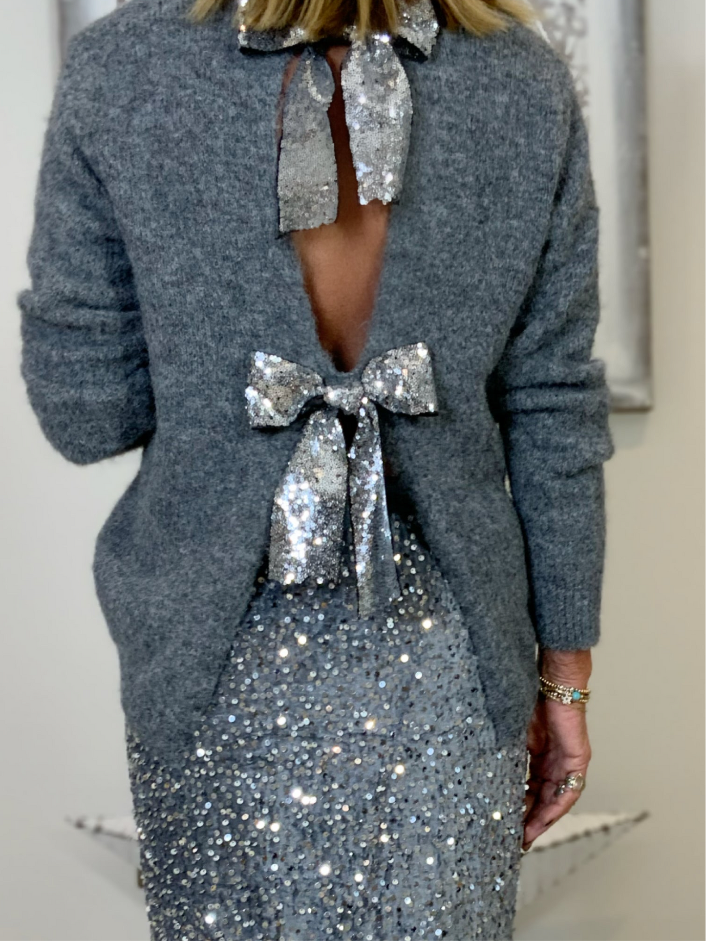 Sequin Bow Jumper