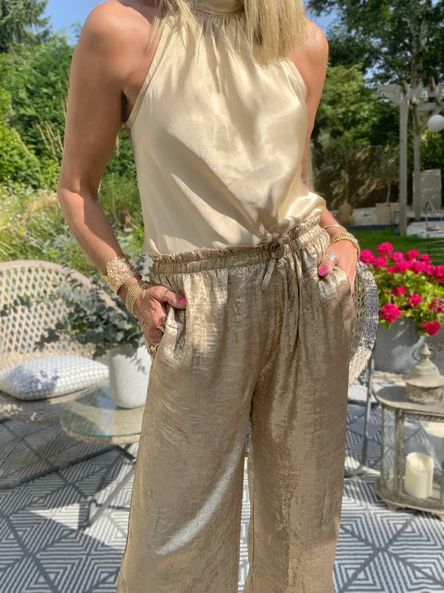 Gold Palazzo Trousers