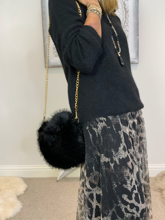 Faux Fur Sparkle Grab-Bag