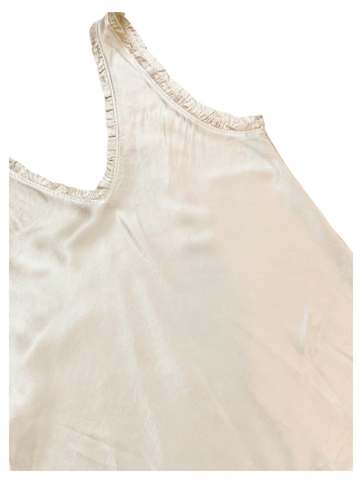 Satin Ruffle V-Neck Cami-Top