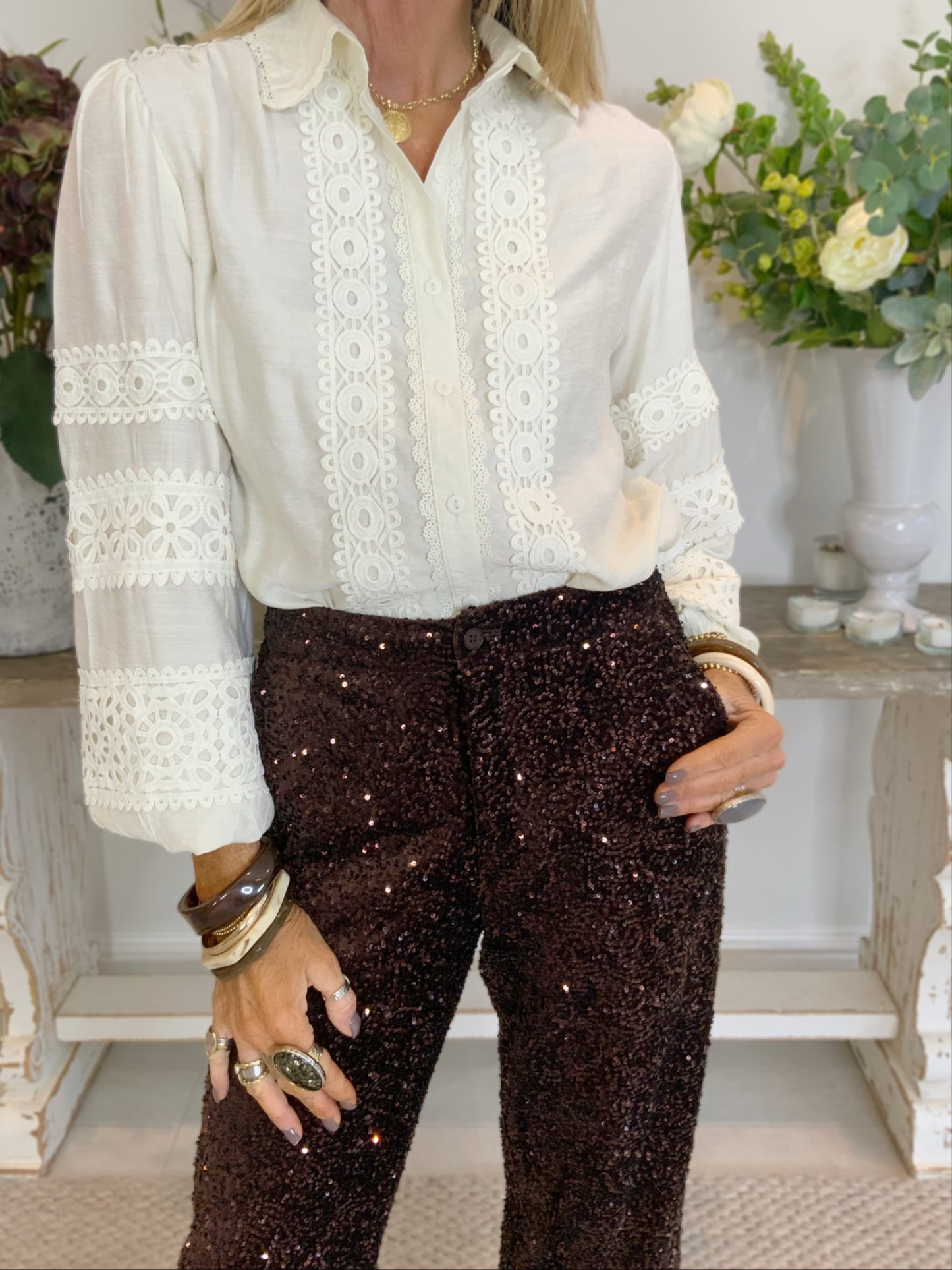 Gigi Lace Panel Blouse