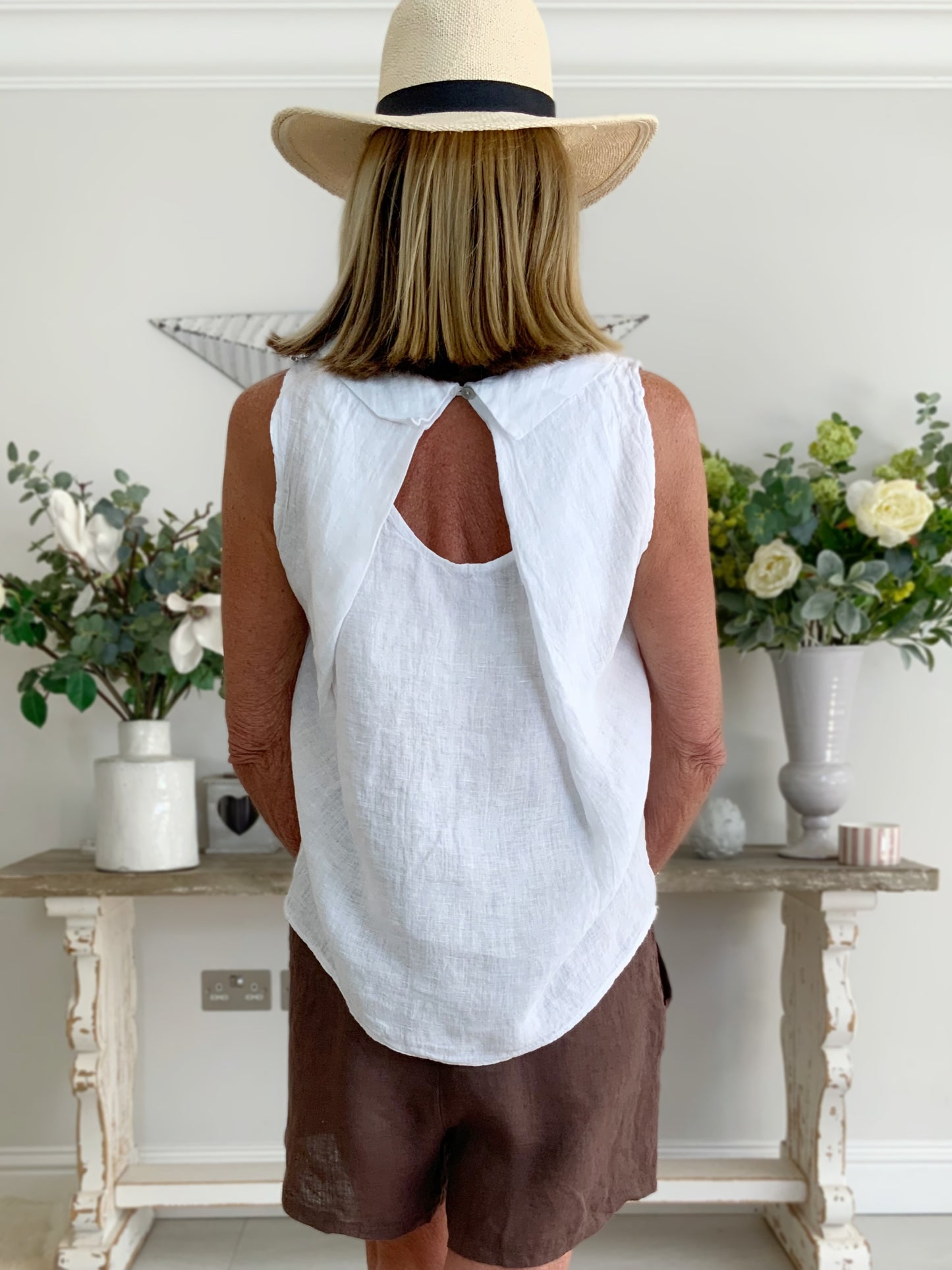 Linen Sleeveless Top