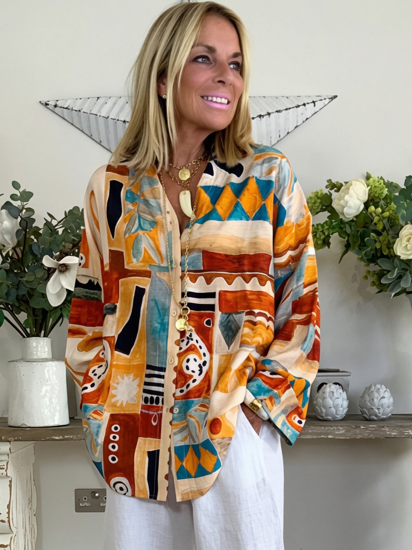 Abstract Retro Print Shirt