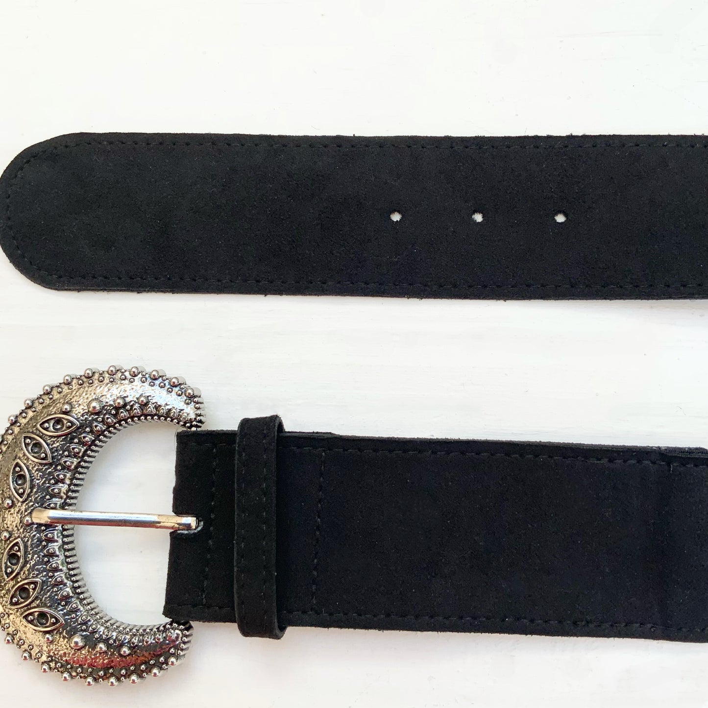 Faux Suede Elastic Buckle Belt