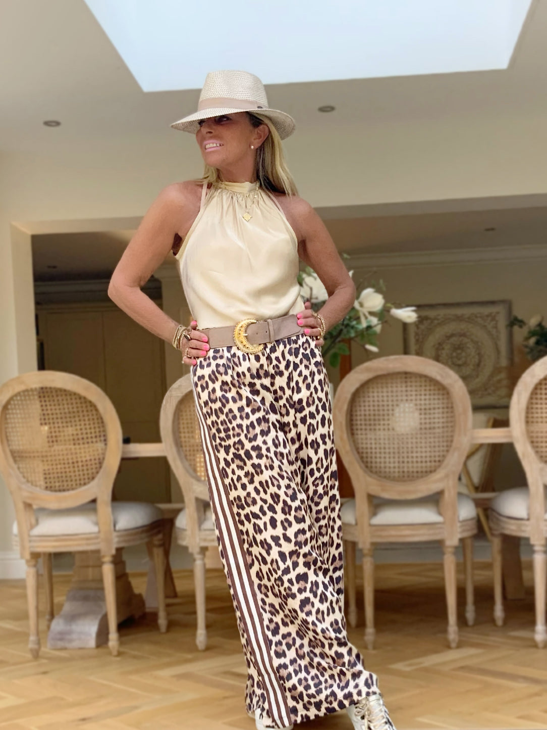 Leopard Print Palazzo Trousers