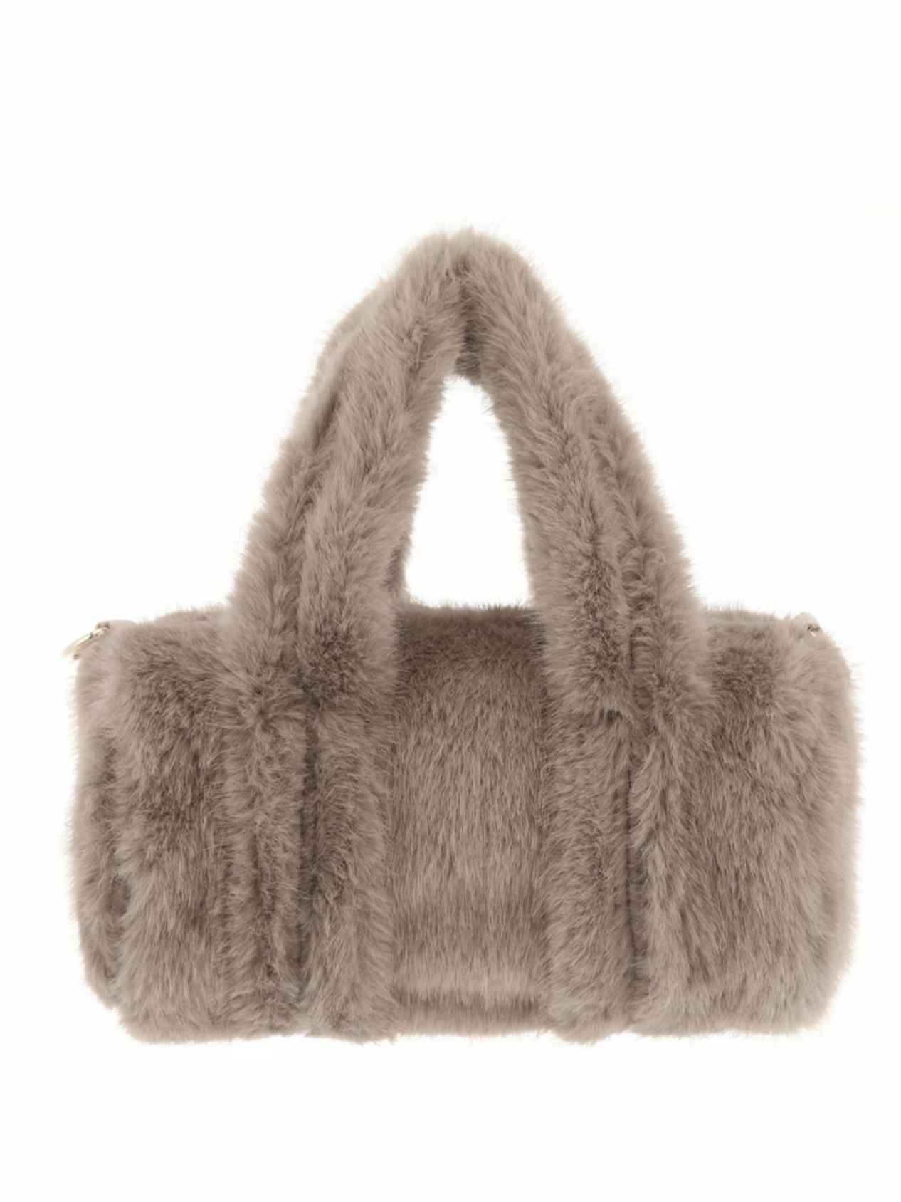 Faux Fur Mini Barrel Bag