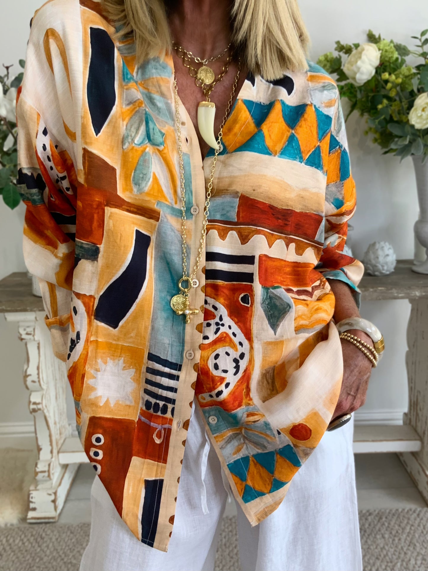 Abstract Retro Print Shirt
