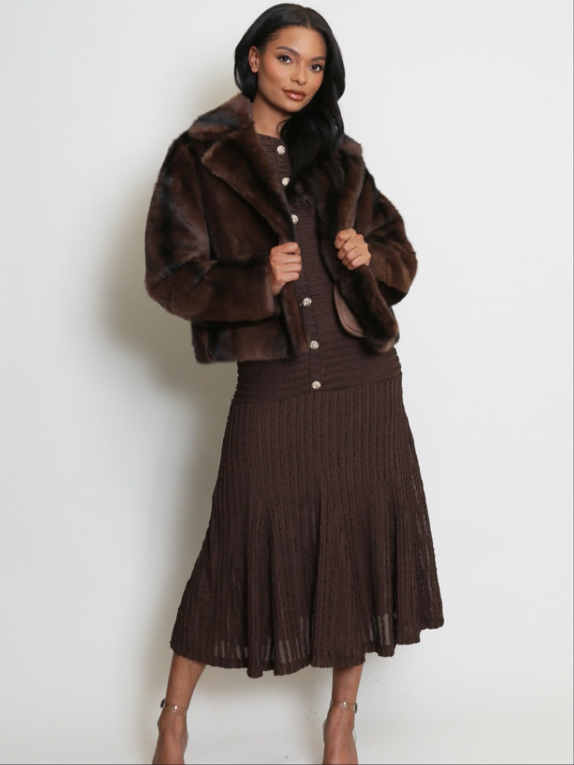 Vesper Faux Fur Lapel Jacket