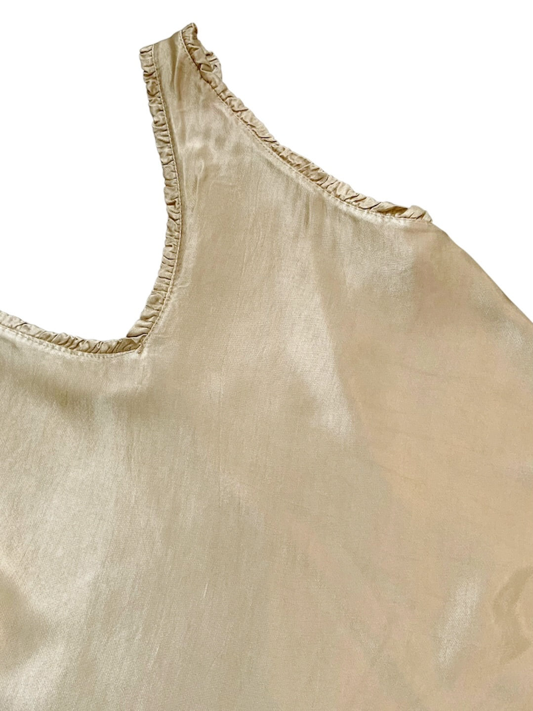 Satin Ruffle V-Neck Cami-Top