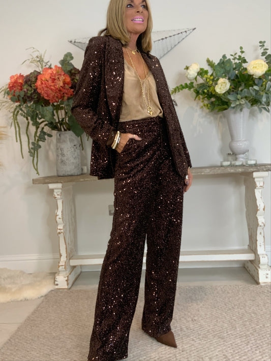 Sequin Tailored Trousers