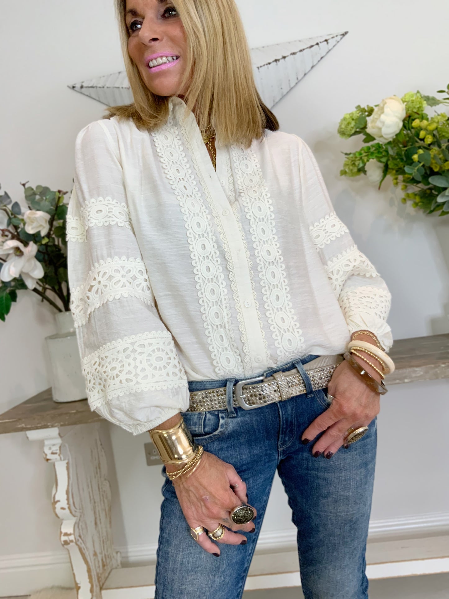Gigi Lace Panel Blouse