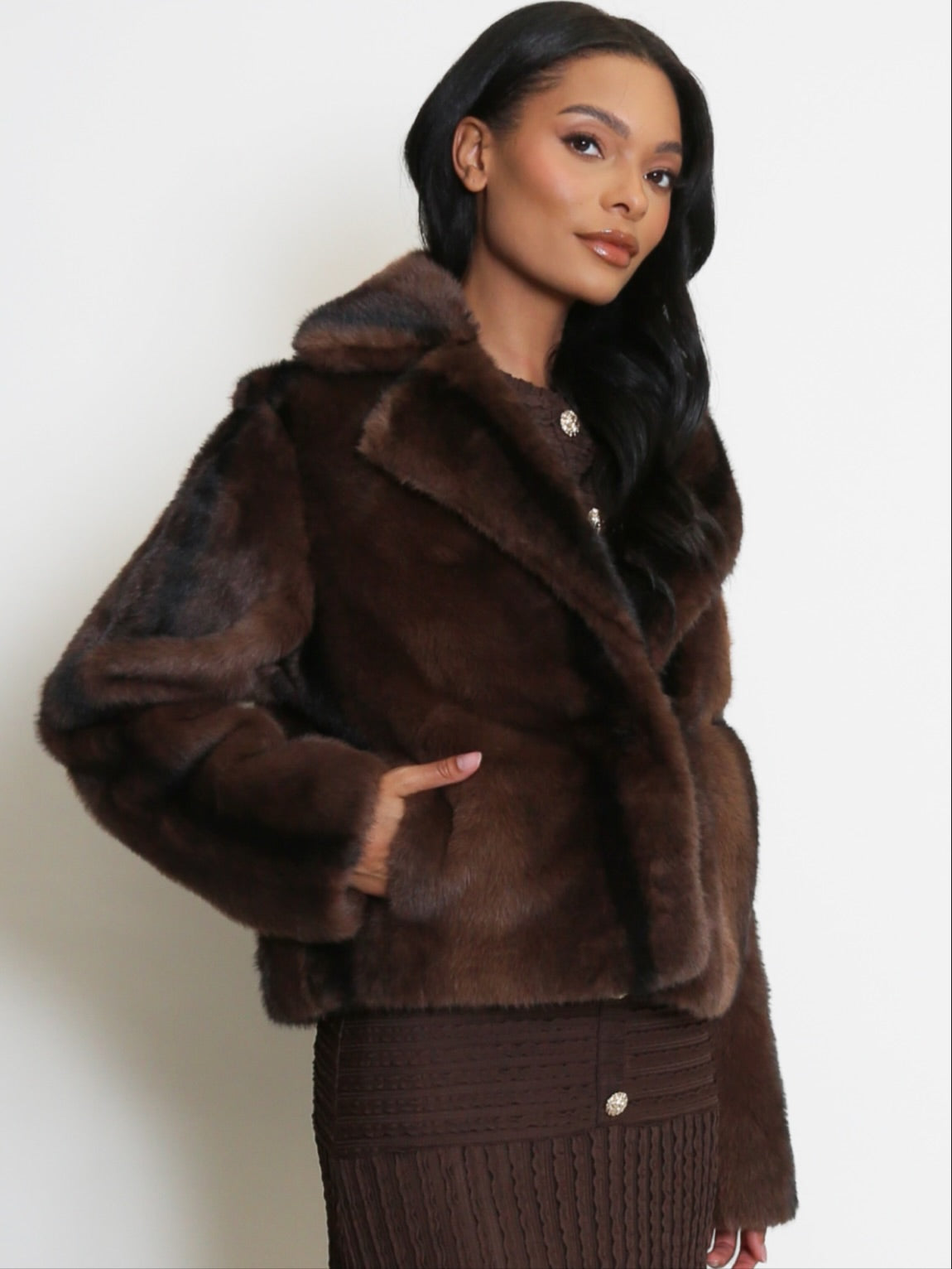 Vesper Faux Fur Lapel Jacket