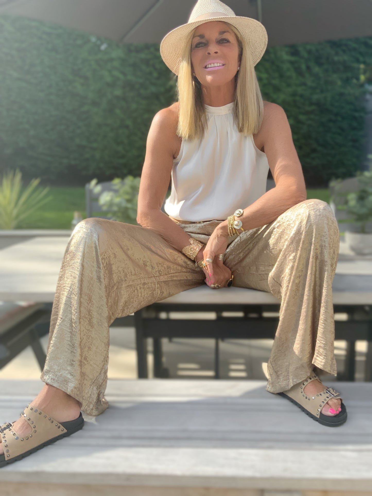 Gold Palazzo Trousers