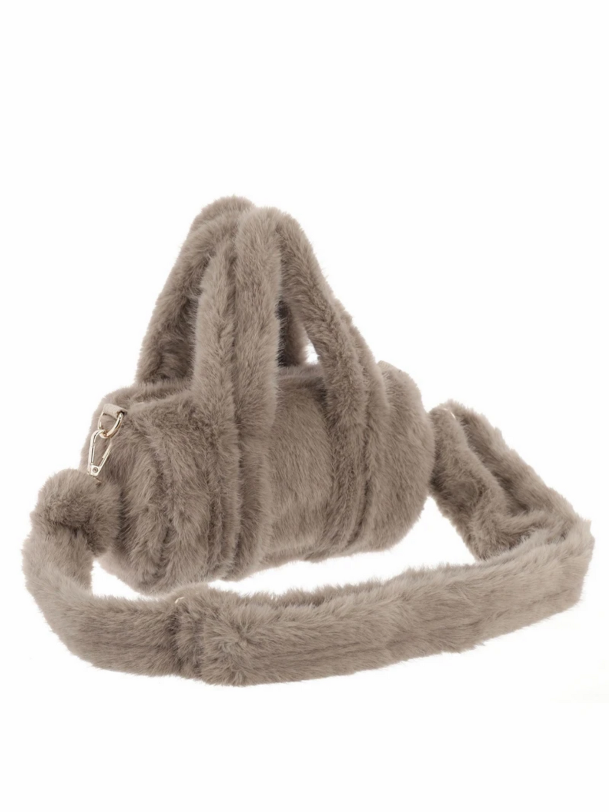 Faux Fur Mini Barrel Bag