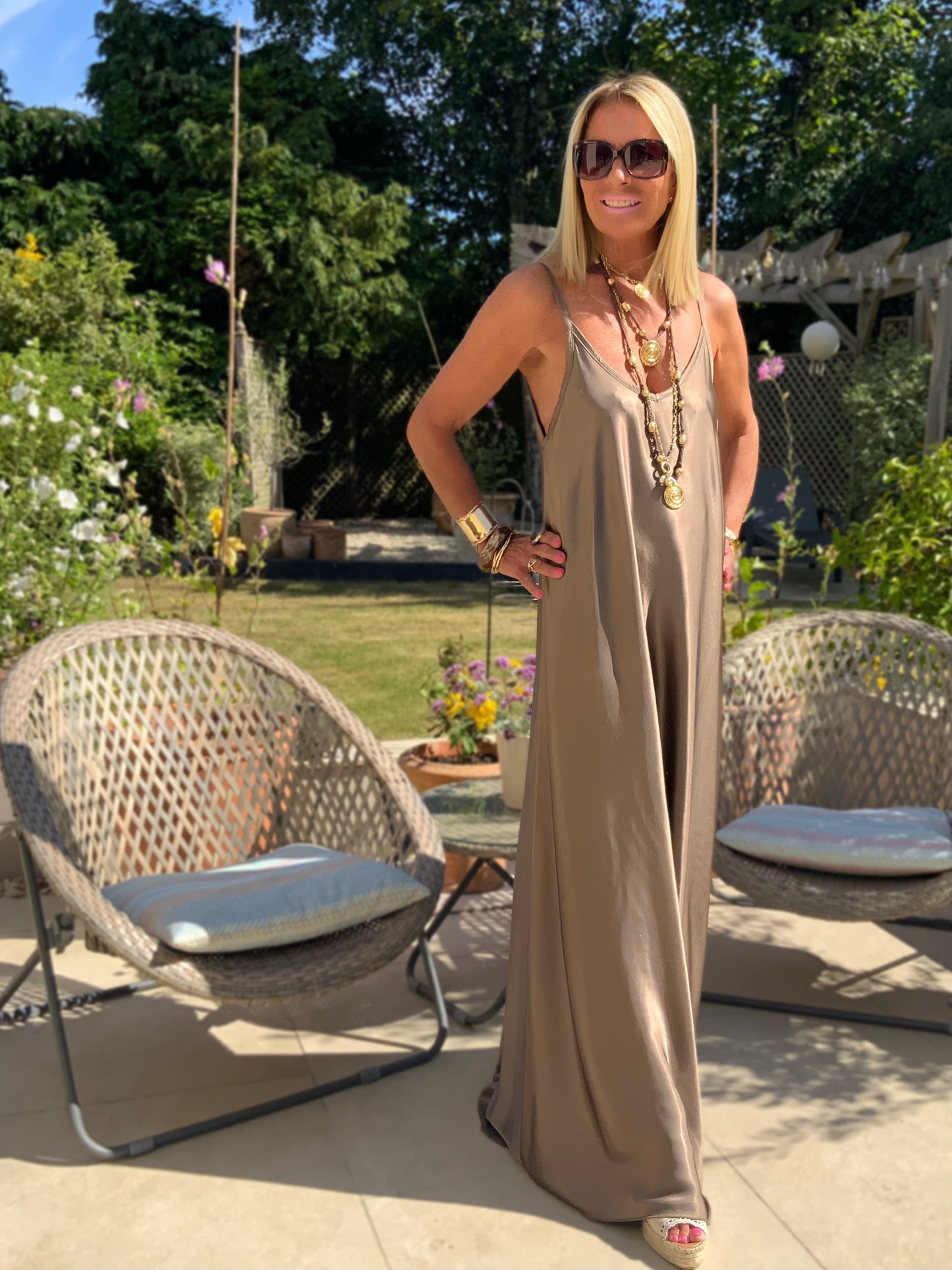 La Belle Satin Maxi Dress