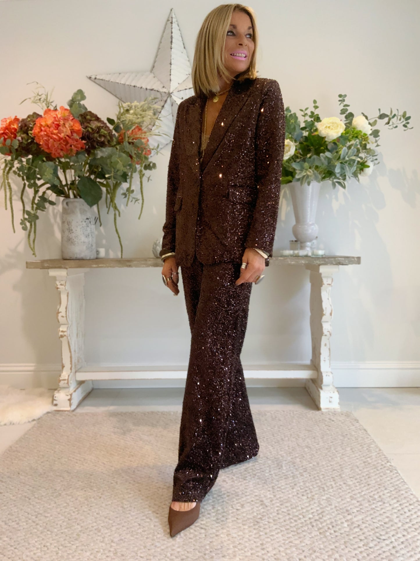 Sequin Tailored Trousers