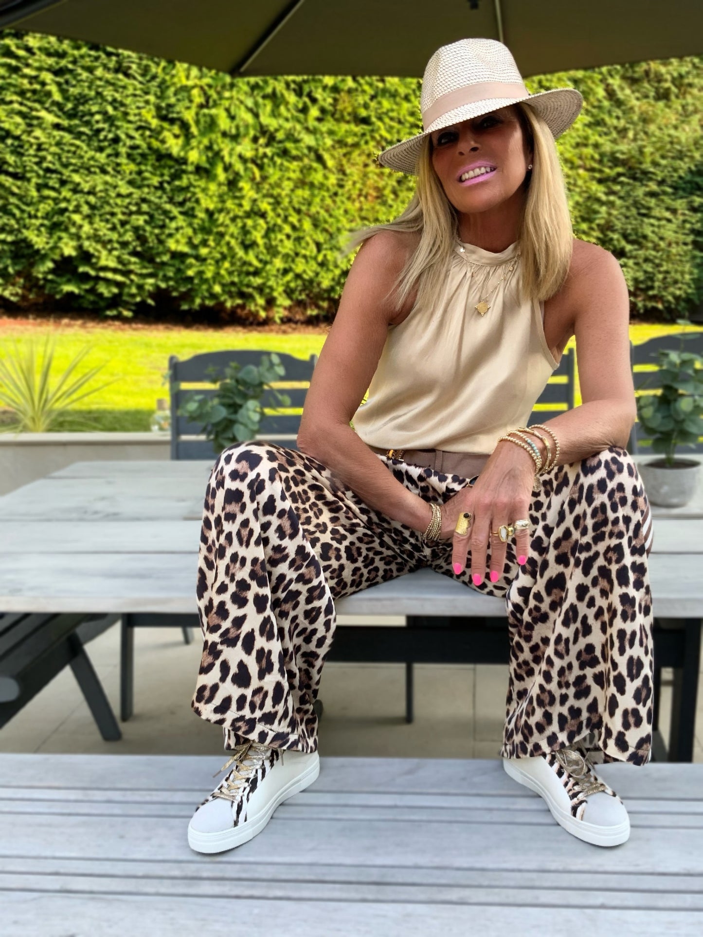 Leopard Print Palazzo Trousers