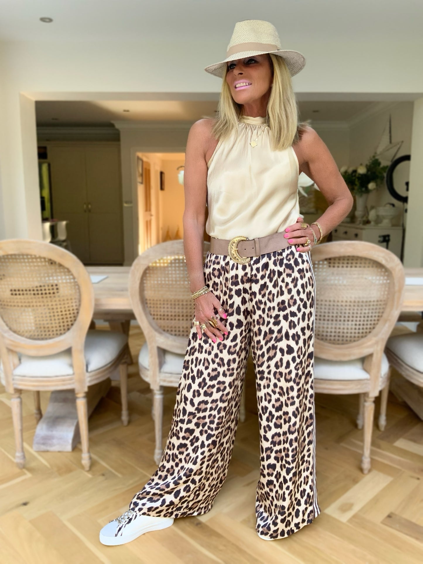 Leopard Print Palazzo Trousers