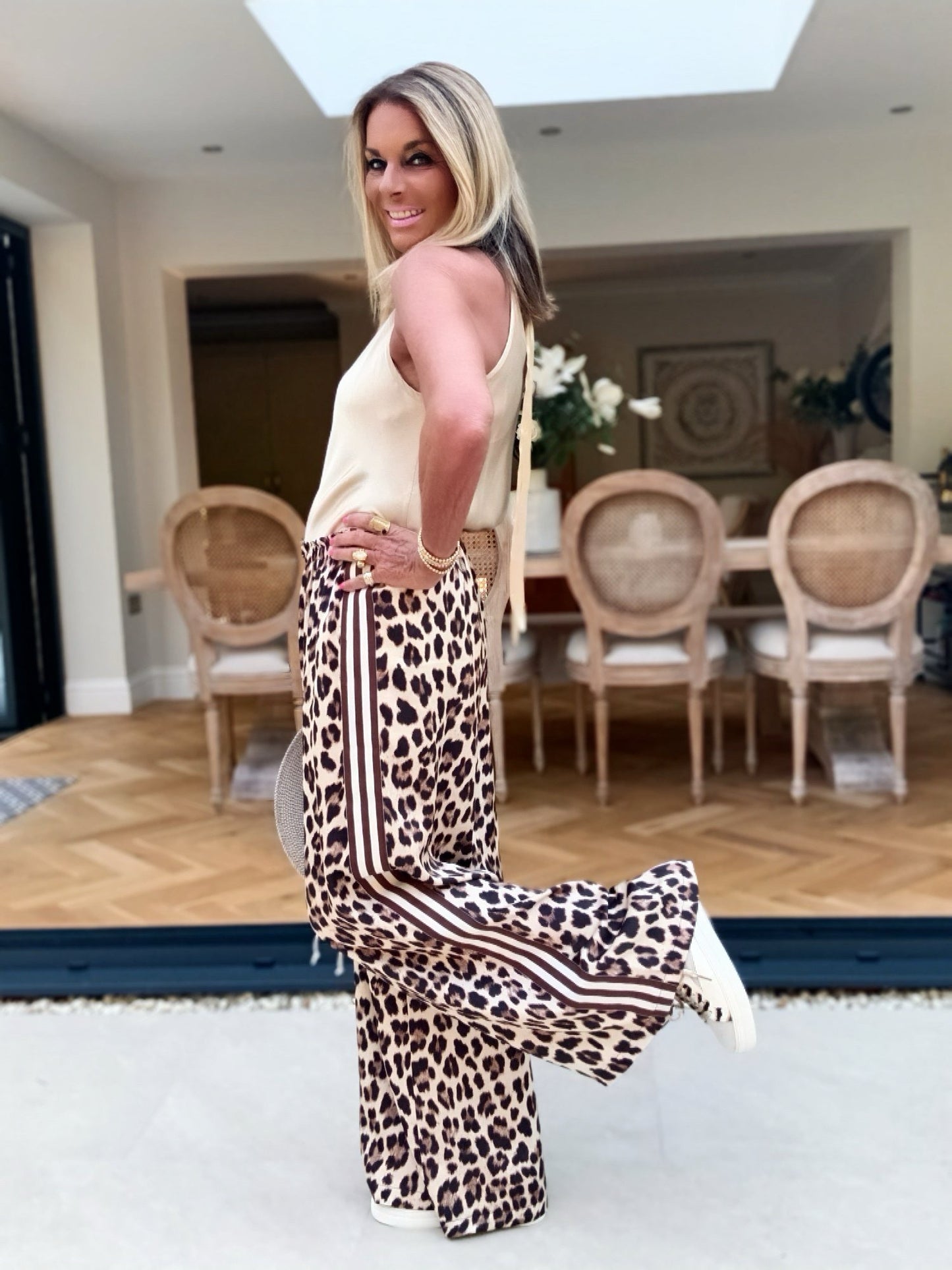 Leopard Print Palazzo Trousers