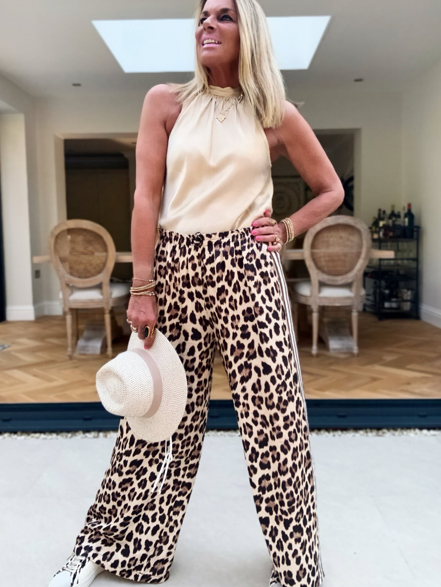 Leopard Print Palazzo Trousers