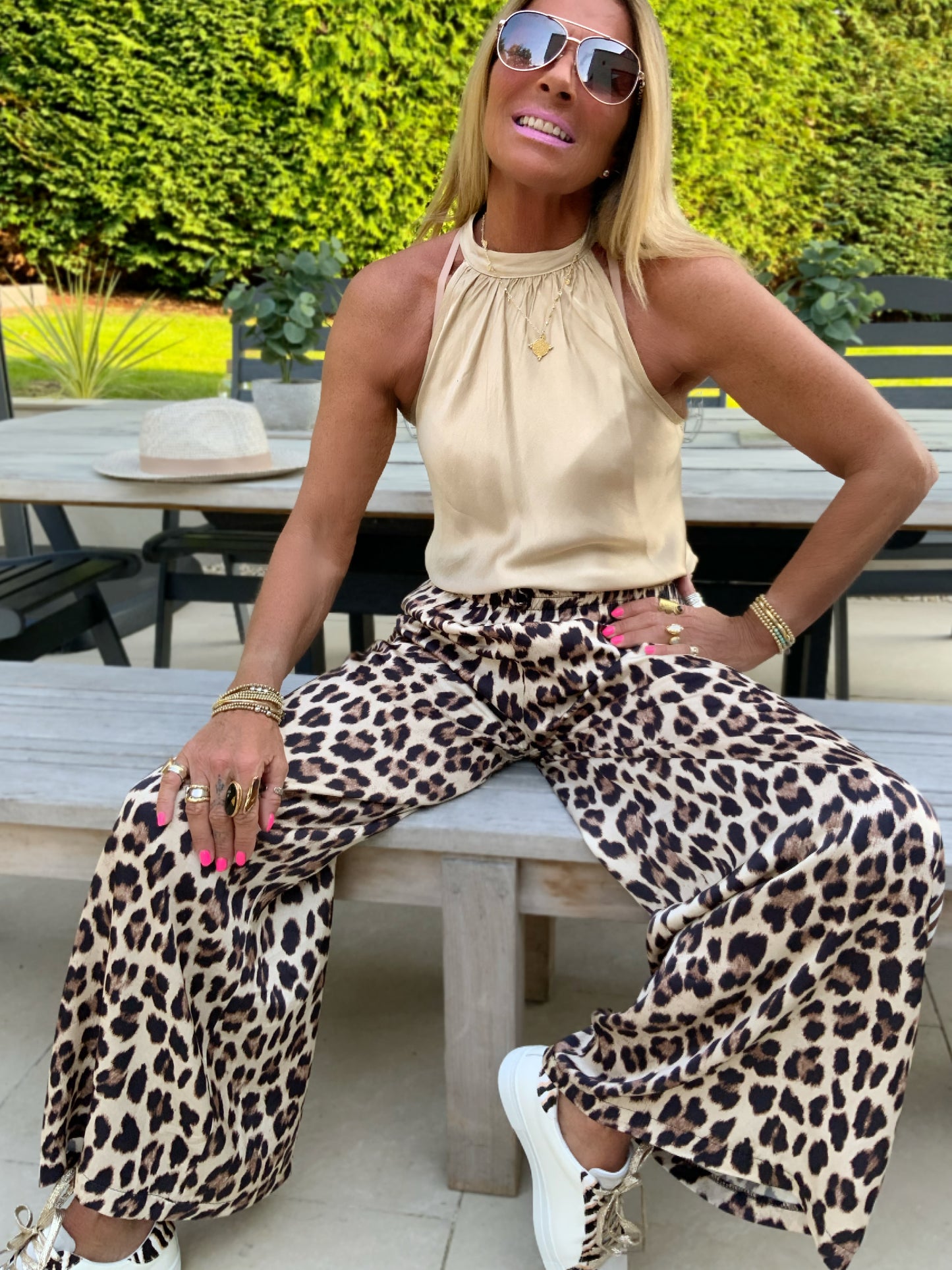 Leopard Print Palazzo Trousers