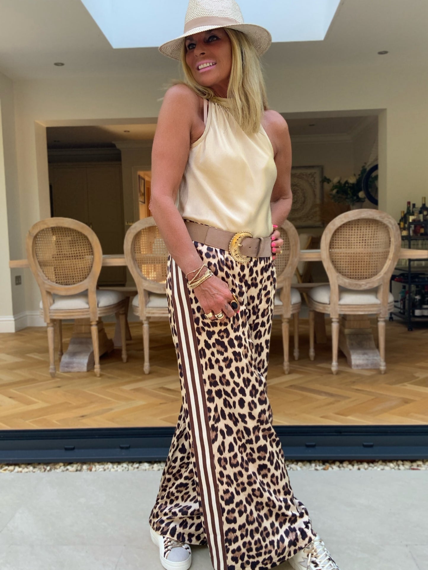 Leopard Print Palazzo Trousers