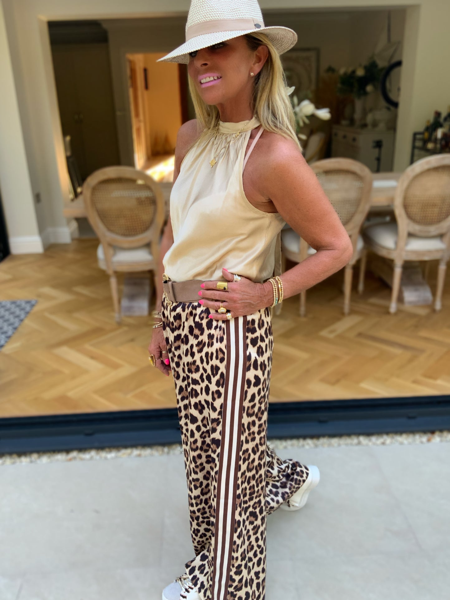 Leopard Print Palazzo Trousers