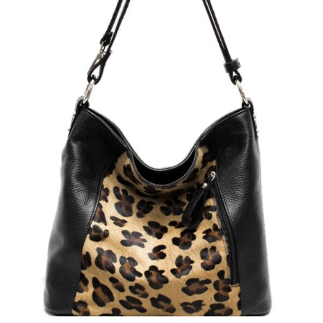 Leather Leopard Print Tote