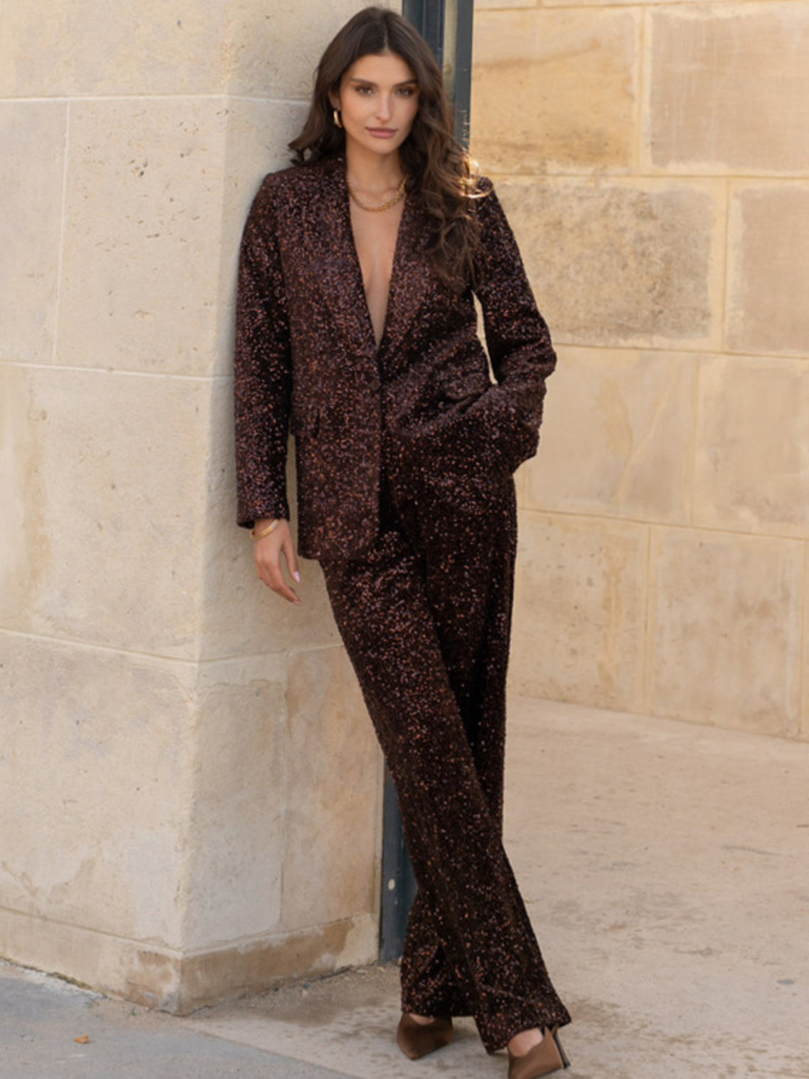 Tailored Sequin Blazer
