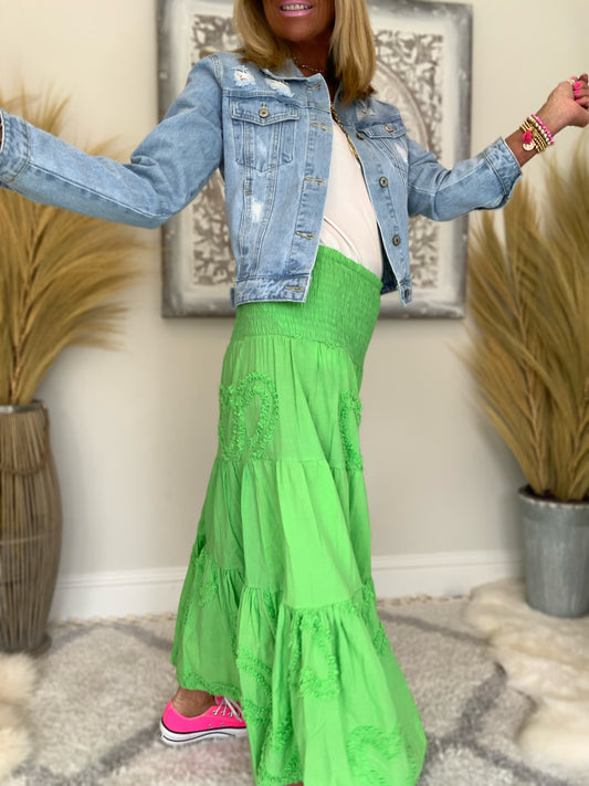 Kitty Heart Maxi Skirt