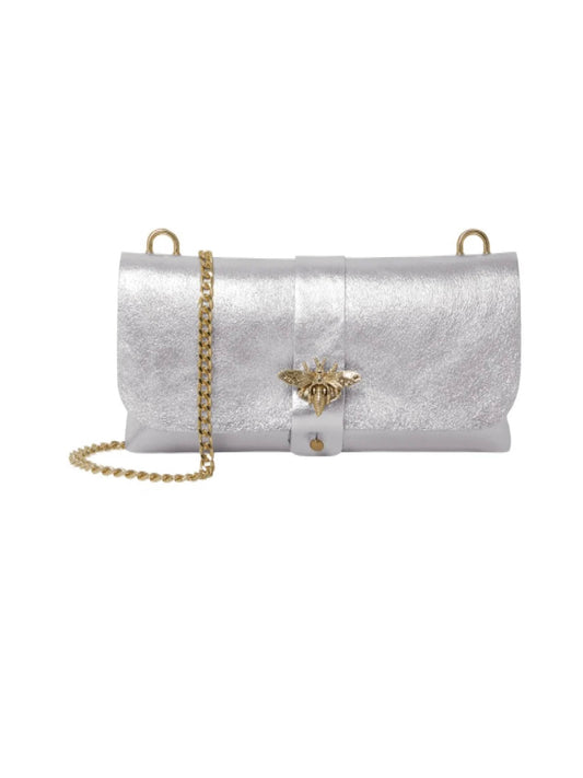 Silver Bee Clutch Bag