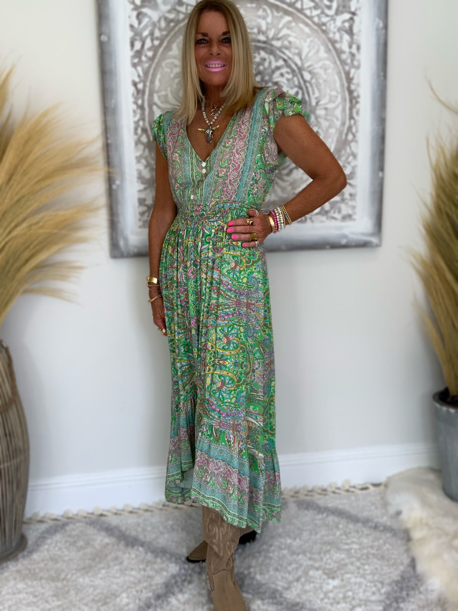 Loft green hotsell wrap dress