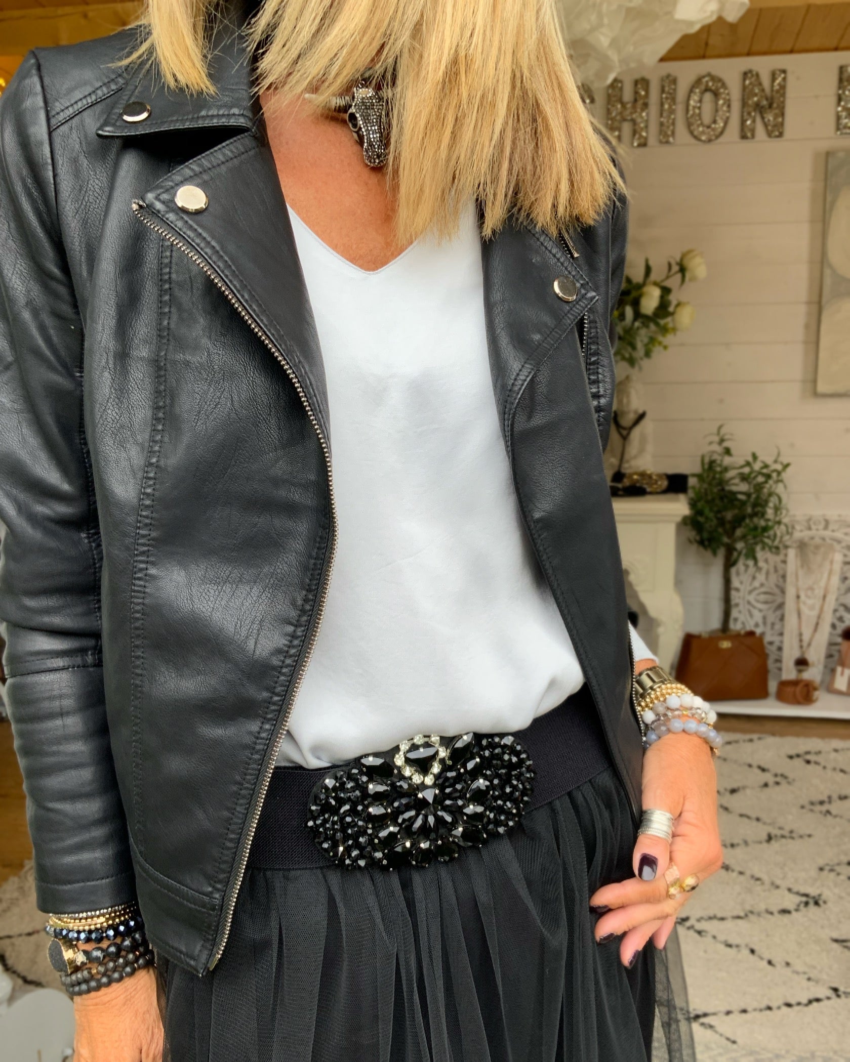 Loft faux 2025 leather jacket