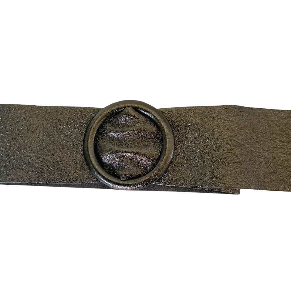 Metallic Leather Sash Belt